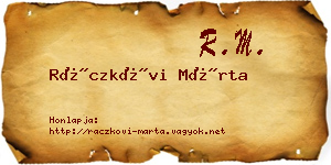 Ráczkövi Márta névjegykártya