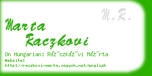 marta raczkovi business card